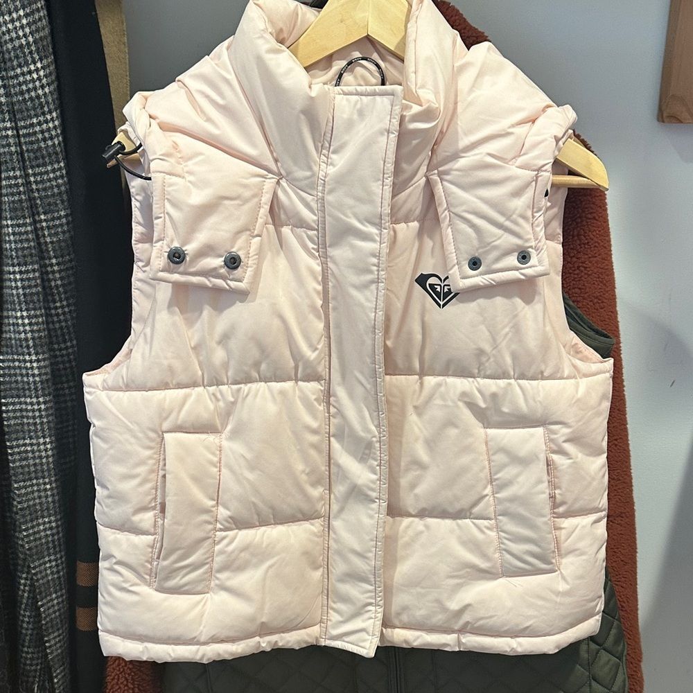 Roxy Women's Pale Pink Quilted Puffer Vest